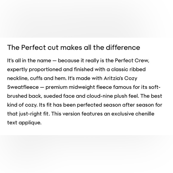 Aritzia Cozy Sweatfleece Perfect Crew Light Pink Crewneck Sweatshirt - Picture 6 of 11